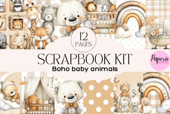 Download Boho Baby Animal Scrapbook Kit - Animal Collection