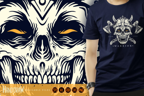 Download Skull Viking Warrior with Axe and Helmet - Warrior Collection