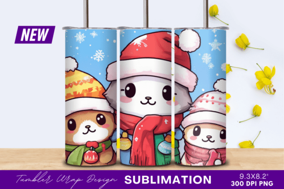 Download Christmas Animals Cute Tumbler - Animal Collection