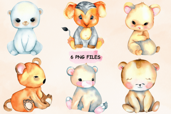 Download Watercolor Baby Animals Clipart Bundle - Animal Collection