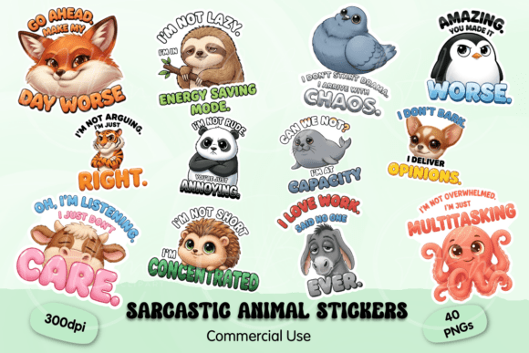 Download Sarcastic Animal PNG Stickers - Animal Collection