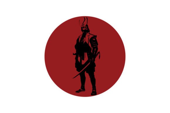 Download Samurai Warrior on Red Moon. Japanese - Warrior Collection