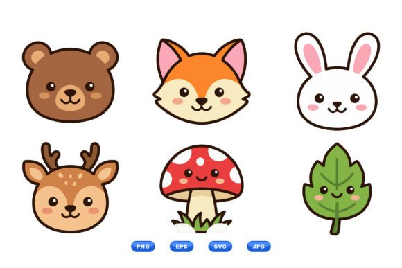 Download Cute Woodland Animal Face Clipart - Animal Collection