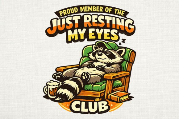 Download Resting Eyes Raccoon Dad Retro PNG - Premium Resources
